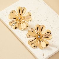 1 Pair Bohemian Flower Plating Inlay Iron Artificial Rhinestones Ear Studs main image 7