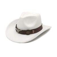 Unisex Fashion Solid Color Curved Eaves Cowboy Hat Fedora Hat sku image 1