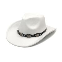 Unisex Cowboy-stil Einfarbig Flache Traufen Fedora-hut sku image 12