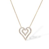 Simple Style Heart Shape Titanium Steel Plating Inlay Zircon 18k Gold Plated Pendant Necklace sku image 2