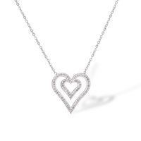 Simple Style Heart Shape Titanium Steel Plating Inlay Zircon 18k Gold Plated Pendant Necklace sku image 1