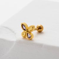 1 Stück Französische Art Süss Einfacher Stil Herzform Blume Überzug Inlay Kupfer Zirkon Ohrringe Aus Knorpel sku image 10