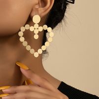 Bijoux En Gros Style Simple Style Coréen Forme De Cœur Alliage Plaqué Or 14k Placage Boucles D'oreilles main image 1
