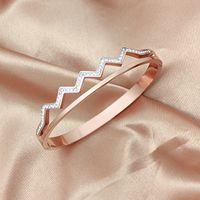 Simple Style Classic Style Leaf Star Stainless Steel Plating Inlay Zircon 18k Gold Plated Bangle sku image 8