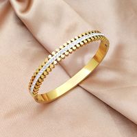 Simple Style Classic Style Leaf Star Stainless Steel Plating Inlay Zircon 18k Gold Plated Bangle sku image 3