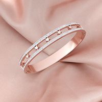 Simple Style Classic Style Leaf Star Stainless Steel Plating Inlay Zircon 18k Gold Plated Bangle sku image 11