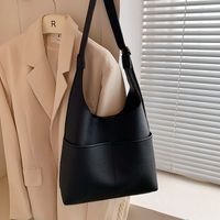Women's All Seasons Pu Leather Solid Color Classic Style Sewing Thread Bucket Magnetic Buckle Tote Bag main image 4