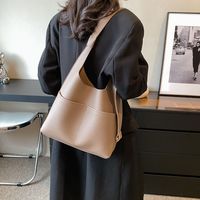 Women's All Seasons Pu Leather Solid Color Classic Style Sewing Thread Bucket Magnetic Buckle Tote Bag main image 5