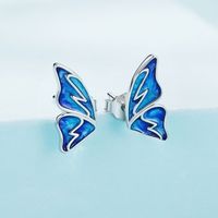 1 Paire Mignon Sucré Citrouille Chat Papillon Argent Sterling Boucles D'oreilles main image 2