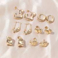 1 Pair Ig Style Geometric Irregular Polishing Plating Copper 18k Gold Plated Earrings Ear Studs main image 5