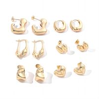 1 Pair Ig Style Geometric Irregular Polishing Plating Copper 18k Gold Plated Earrings Ear Studs main image 3