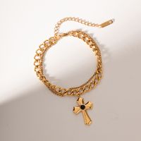 Simple Style Cross Stainless Steel Plating 18k Gold Plated Bracelets main image 3