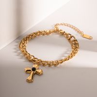 Simple Style Cross Stainless Steel Plating 18k Gold Plated Bracelets main image 1