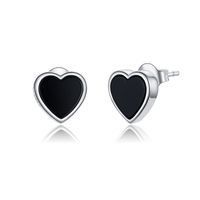 1 Pair Glam Romantic Heart Shape Inlay Sterling Silver Zircon Ear Cuffs sku image 3