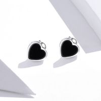 1 Pair Glam Romantic Heart Shape Inlay Sterling Silver Zircon Ear Cuffs main image 3