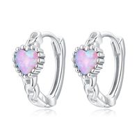 1 Pair Glam Romantic Heart Shape Inlay Sterling Silver Zircon Ear Cuffs sku image 6