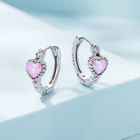 1 Pair Glam Romantic Heart Shape Inlay Sterling Silver Zircon Ear Cuffs main image 4
