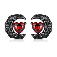 1 Pair Glam Romantic Heart Shape Inlay Sterling Silver Zircon Ear Cuffs sku image 1