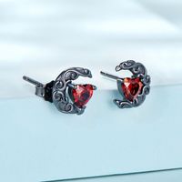 1 Pair Glam Romantic Heart Shape Inlay Sterling Silver Zircon Ear Cuffs main image 5