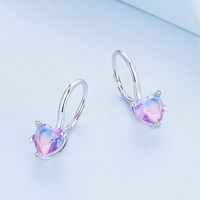 1 Pair Glam Romantic Heart Shape Inlay Sterling Silver Zircon Ear Cuffs main image 6