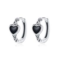 1 Pair Glam Romantic Heart Shape Inlay Sterling Silver Zircon Ear Cuffs sku image 2