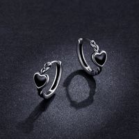 1 Pair Glam Romantic Heart Shape Inlay Sterling Silver Zircon Ear Cuffs main image 7