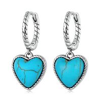 1 Pair Glam Romantic Heart Shape Inlay Sterling Silver Zircon Ear Cuffs sku image 7