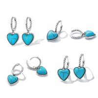 1 Pair Glam Romantic Heart Shape Inlay Sterling Silver Zircon Ear Cuffs main image 8