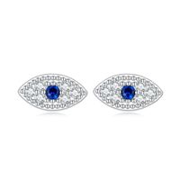 1 Pair Elegant Lady Devil's Eye Inlay Sterling Silver Zircon Ear Cuffs sku image 1