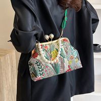 Women's All Seasons Flannel Floral Elegant Vacation Streetwear Sewing Thread Shell Clasp Frame Handbag main image 1