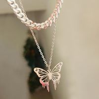 Vintage Style Ethnic Style Classic Style Butterfly Alloy Hollow Out Women's Double Layer Necklaces sku image 2