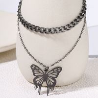 Vintage Style Ethnic Style Classic Style Butterfly Alloy Hollow Out Women's Double Layer Necklaces main image 3