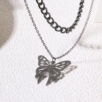 Vintage Style Ethnic Style Classic Style Butterfly Alloy Hollow Out Women's Double Layer Necklaces main image 5
