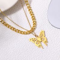 Vintage Style Ethnic Style Classic Style Butterfly Alloy Hollow Out Women's Double Layer Necklaces main image 7