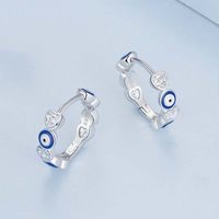 1 Pair Romantic Simple Style Devil's Eye Inlay Sterling Silver Zircon Earrings main image 7