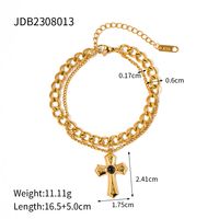 Simple Style Cross Stainless Steel Plating 18k Gold Plated Bracelets sku image 1