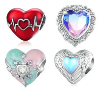 غير رسمي شكل القلب الفضة الاسترليني ترصيع الزركون اكسسوارات المجوهرات main image 1