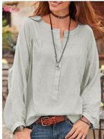 Women's Blouse Long Sleeve Blouses Patchwork Casual Solid Color main image 2