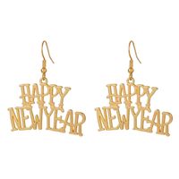 1 Pair Modern Style Letter Plating Zinc Alloy Gold Plated Drop Earrings main image 7