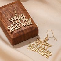 1 Pair Modern Style Letter Plating Zinc Alloy Gold Plated Drop Earrings main image 1