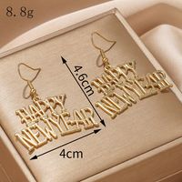 1 Pair Modern Style Letter Plating Zinc Alloy Gold Plated Drop Earrings main image 6