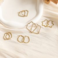 1 Pair Simple Style Star Heart Shape Plating Stainless Steel Gold Plated Hoop Earrings main image 2
