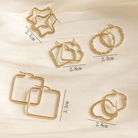 1 Pair Simple Style Star Heart Shape Plating Stainless Steel Gold Plated Hoop Earrings main image 3