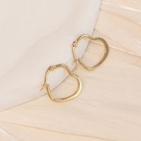 1 Pair Simple Style Star Heart Shape Plating Stainless Steel Gold Plated Hoop Earrings sku image 2