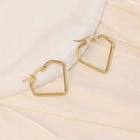 1 Pair Simple Style Star Heart Shape Plating Stainless Steel Gold Plated Hoop Earrings sku image 5
