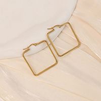 1 Pair Simple Style Star Heart Shape Plating Stainless Steel Gold Plated Hoop Earrings sku image 3