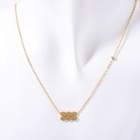 201 Stainless Steel 304 Stainless Steel Gold Plated Casual Simple Style Plating Inlay Number Zircon Necklace sku image 8