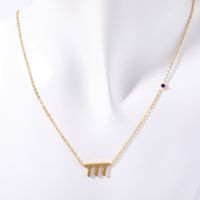 201 Stainless Steel 304 Stainless Steel Gold Plated Casual Simple Style Plating Inlay Number Zircon Necklace sku image 7