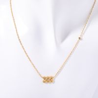 201 Stainless Steel 304 Stainless Steel Gold Plated Casual Simple Style Plating Inlay Number Zircon Necklace sku image 5