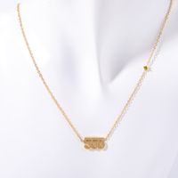 201 Stainless Steel 304 Stainless Steel Gold Plated Casual Simple Style Plating Inlay Number Zircon Necklace sku image 2